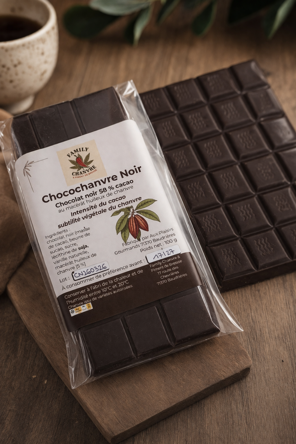 CHOCOCHANVRE NOIR – Chocolat noir au chanvre | Intensité & caractère