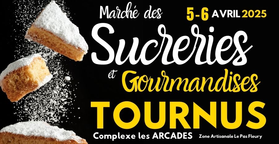 Marché des sucreries et gourmandises à Tournus