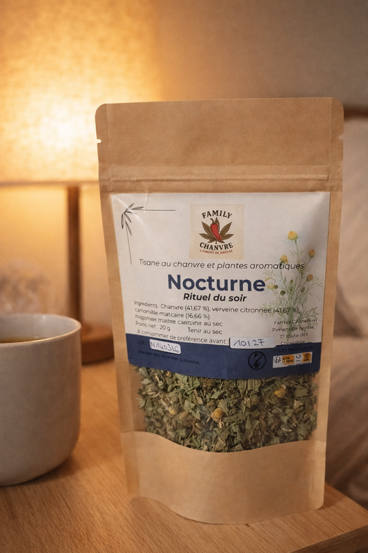 NOCTURNE – Infusion chanvre, verveine citronnée & camomille | Rituel du soir