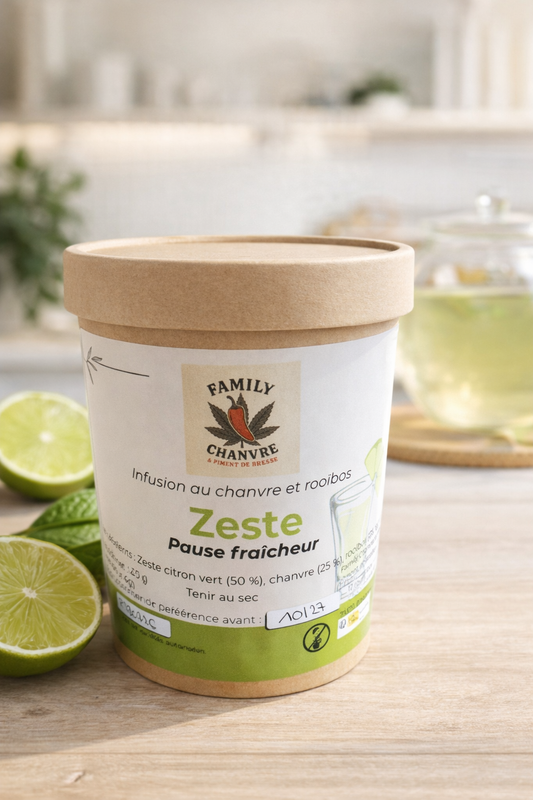 ZESTE – Infusion chanvre, rooibos & citron vert l Pause fraîcheur